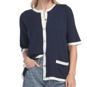 Gretchen Scott || cherry on top cardigan in navy